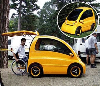 Illustration for article titled Rehab Kenguru, The Roll In and Drive Away Wheelchair Car